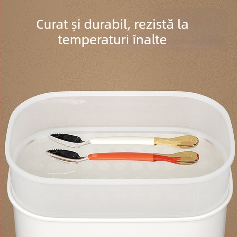 Lingură din silicon pentru bebeluși cu capete duale pentru piure de fructe, potrivită pentru copii peste 6 luni, set de 1 piesă