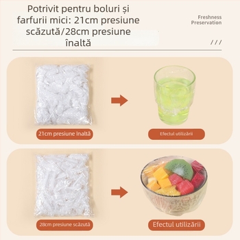 Capace de plastic pentru pahare și boluri, cu margine elastică; 12+ bucăți; durată de viață 36 de luni
