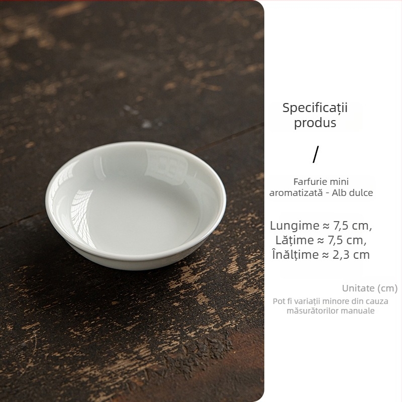 Farfurie mică din ceramică, rotundă, compatibilă cu microunde, imprimare de logo, personalizare disponibilă