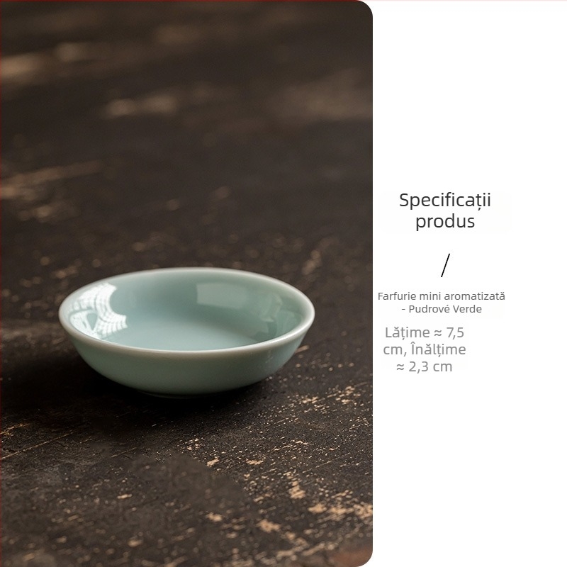 Farfurie mică din ceramică, rotundă, compatibilă cu microunde, imprimare de logo, personalizare disponibilă