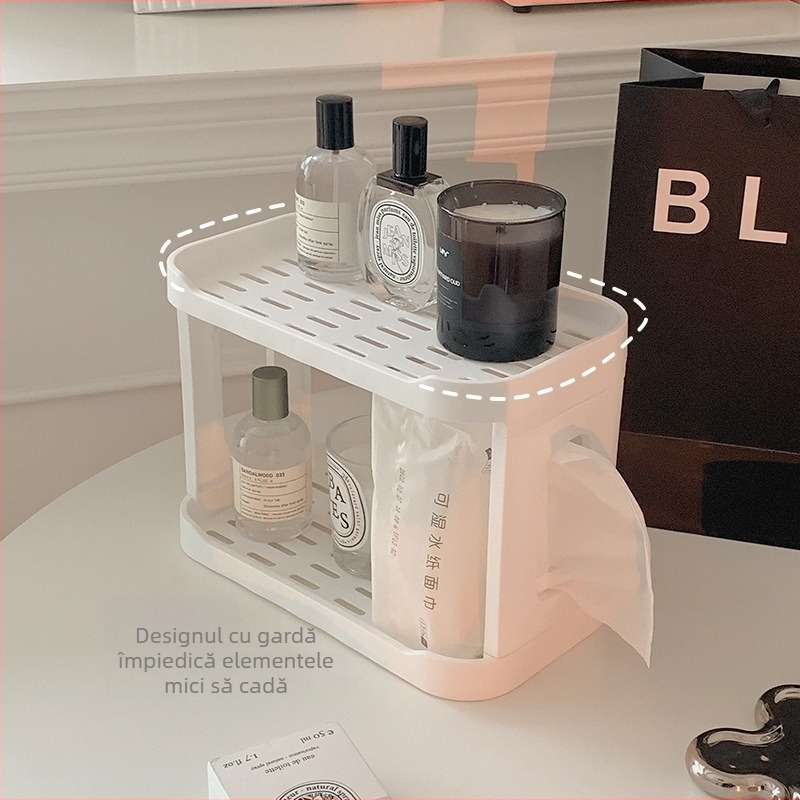 Raft de depozitare pentru pahare, cu două niveluri — plastic, organizator multifuncțional, design modern minimalist, producție personalizată după schițe