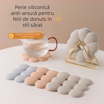 Suport de masă din silicon, rezistent la căldură, cu model desene animate, formă neregulată (Material: silicon; Rezistență la căldură; Model: desene animate)