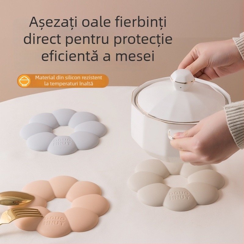 Suport de masă din silicon, rezistent la căldură, cu model desene animate, formă neregulată (Material: silicon; Rezistență la căldură; Model: desene animate)