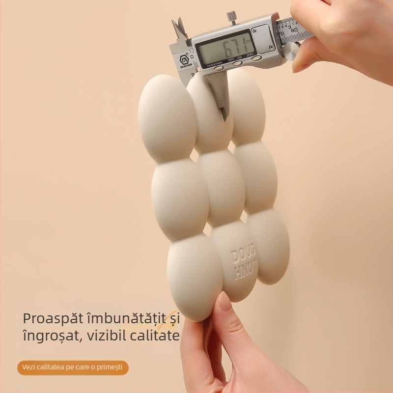 Suport de masă din silicon, rezistent la căldură, cu model desene animate, formă neregulată (Material: silicon; Rezistență la căldură; Model: desene animate)