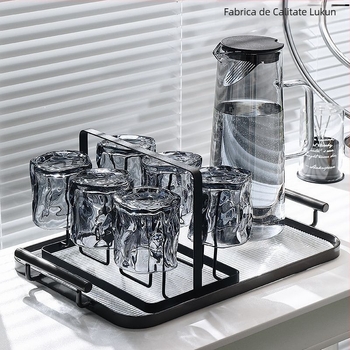 Set de pahare din sticlă în stil Nordic, design simplu, sticlă soda-lime, rezistent la temperaturi înalte, pentru casă și ospitalitate