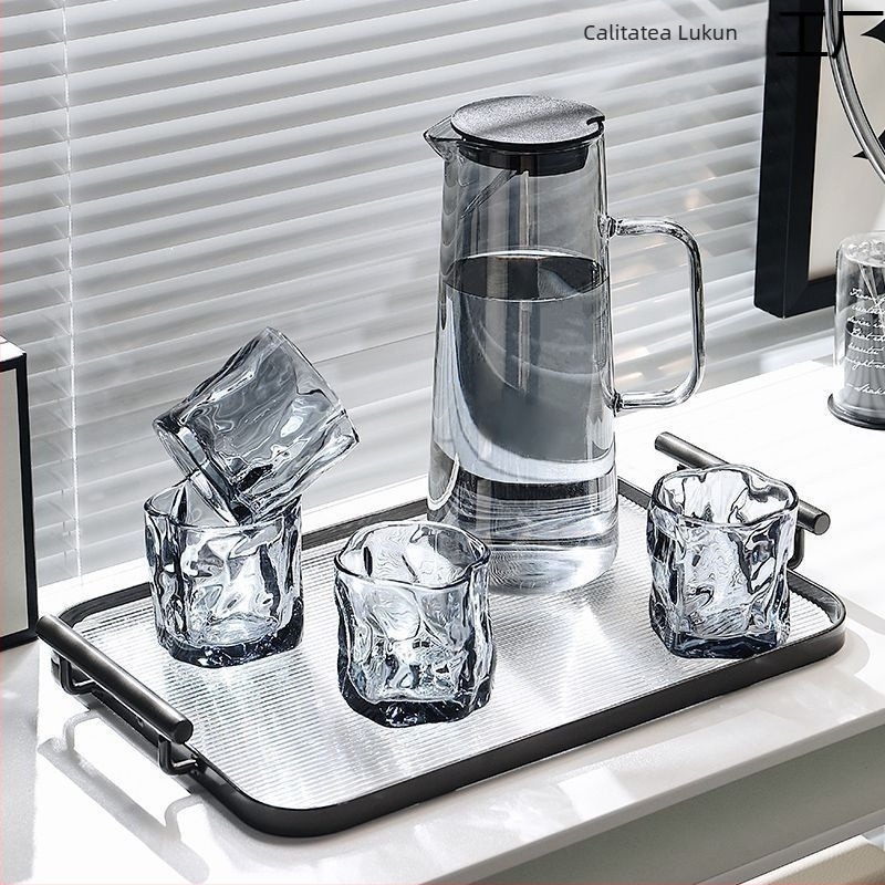 Set de pahare din sticlă în stil Nordic, design simplu, sticlă soda-lime, rezistent la temperaturi înalte, pentru casă și ospitalitate