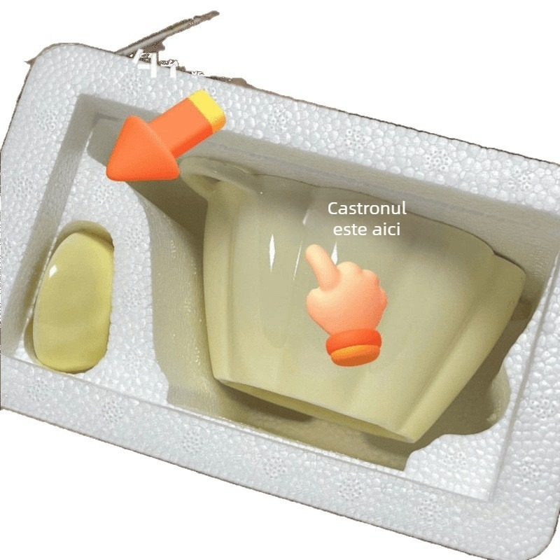 Bol pentru ouă la aburi cu motiv dovleac, porțelan nou, sub glazură, stil modern minimalist, formă unică