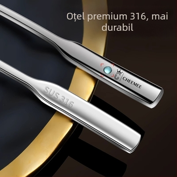 Furculiță de fructe din oțel inoxidabil 316, suprafață oglindită, stil chinezesc nou, pentru adulți