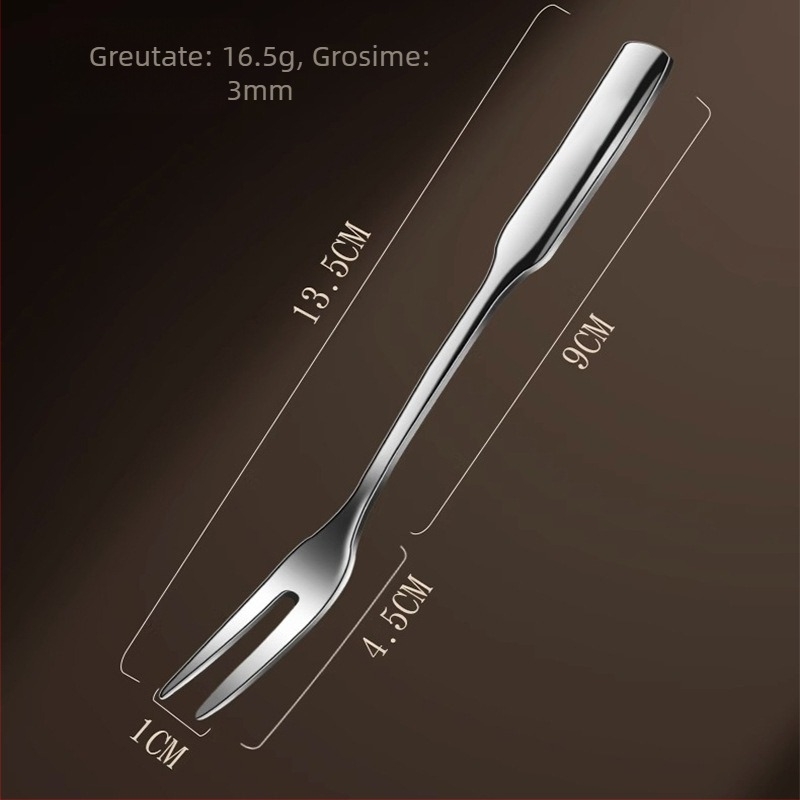 Furculiță de fructe din oțel inoxidabil 316, suprafață oglindită, stil chinezesc nou, pentru adulți