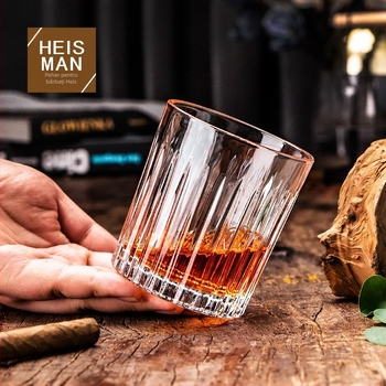 Pahar de whisky, sticlă rezistentă la temperaturi înalte, set de șase piese, stil modern minimalist, logo imprimat