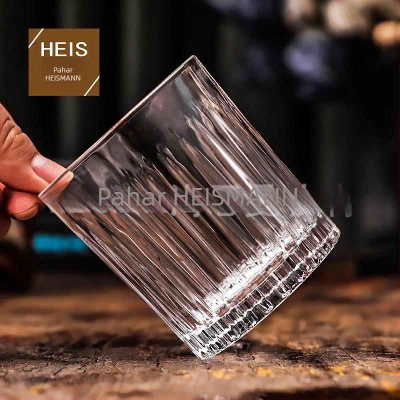 Pahar de whisky, sticlă rezistentă la temperaturi înalte, set de șase piese, stil modern minimalist, logo imprimat