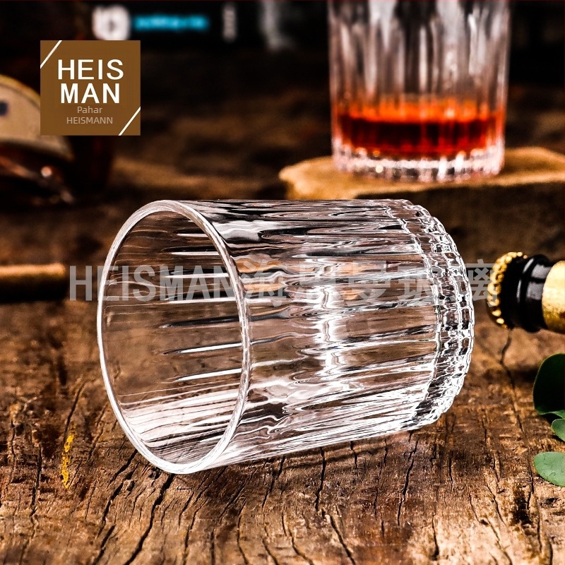 Pahar de whisky, sticlă rezistentă la temperaturi înalte, set de șase piese, stil modern minimalist, logo imprimat