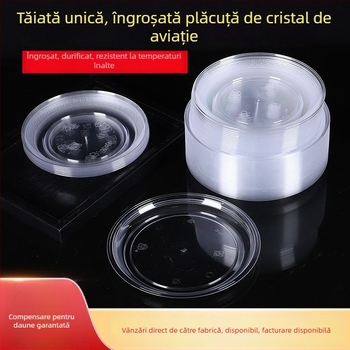 Farfurie de unică folosință din plastic dur, transparent, pentru degustări și BBQ, îngroșată, porție individuală