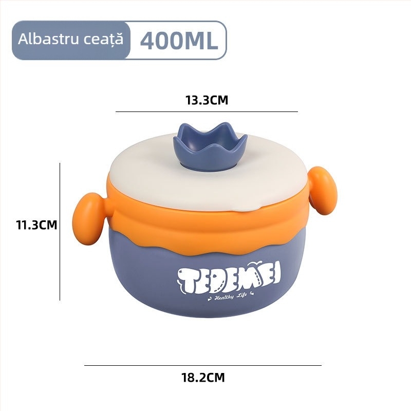 Set de veselă pentru copii din oțel inoxidabil, 2-3 piese, stil drăguț, pentru copii de peste 12 luni