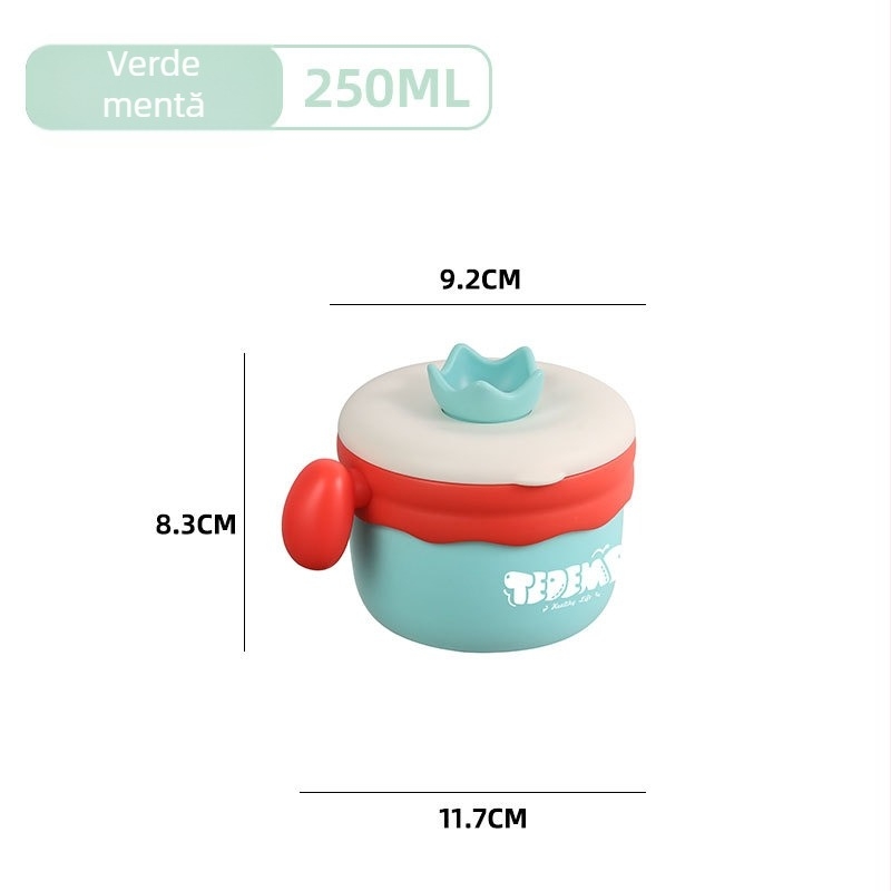 Set de veselă pentru copii din oțel inoxidabil, 2-3 piese, stil drăguț, pentru copii de peste 12 luni