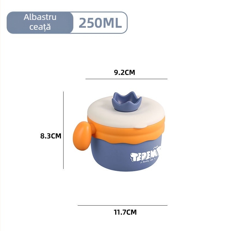 Set de veselă pentru copii din oțel inoxidabil, 2-3 piese, stil drăguț, pentru copii de peste 12 luni