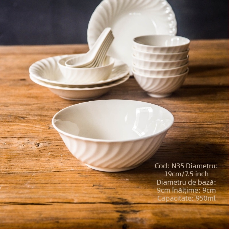 Set de veselă din porțelan, 16 piese, stil Chinezesc, stil Simplu