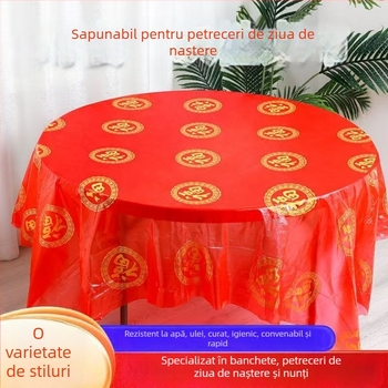 Față de masă de unică folosință, impermeabilă și rezistentă la ulei, durabilă și rezistentă la tracțiune, din plastic (PE/polietilenă), pătrată, personalizabilă