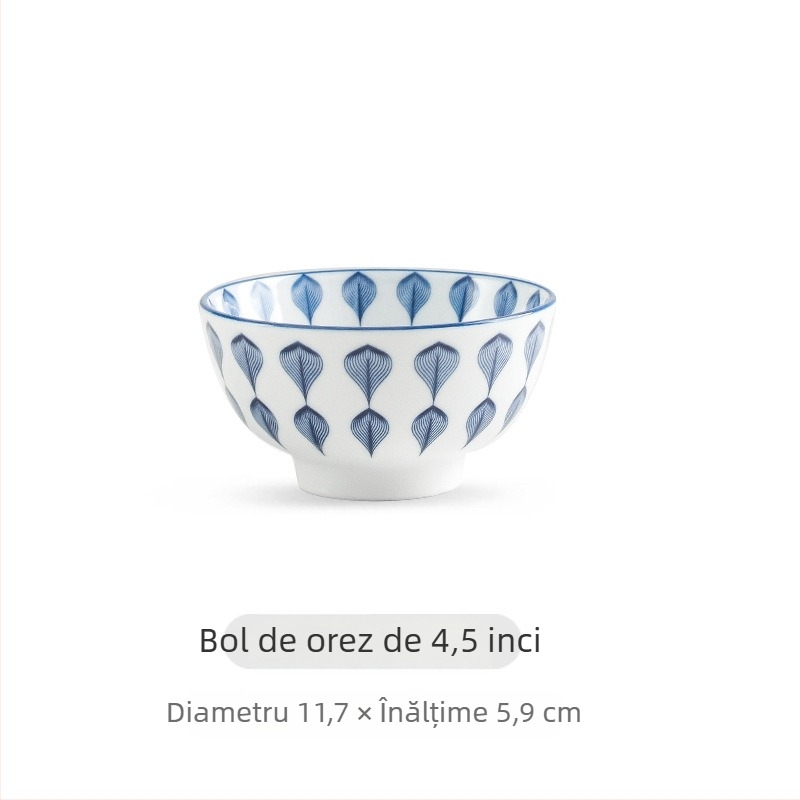 Vas ceramic în stil japonez: bol de orez, bol de udon și farfurie de pește; ceramică, stil retro ușor lux, personalizare disponibilă, capacități versatile
