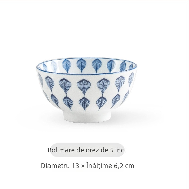 Vas ceramic în stil japonez: bol de orez, bol de udon și farfurie de pește; ceramică, stil retro ușor lux, personalizare disponibilă, capacități versatile