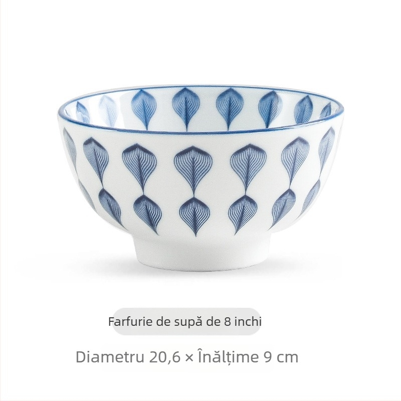 Vas ceramic în stil japonez: bol de orez, bol de udon și farfurie de pește; ceramică, stil retro ușor lux, personalizare disponibilă, capacități versatile