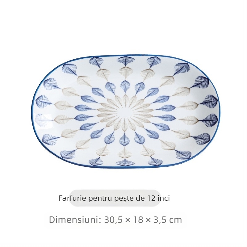 Vas ceramic în stil japonez: bol de orez, bol de udon și farfurie de pește; ceramică, stil retro ușor lux, personalizare disponibilă, capacități versatile