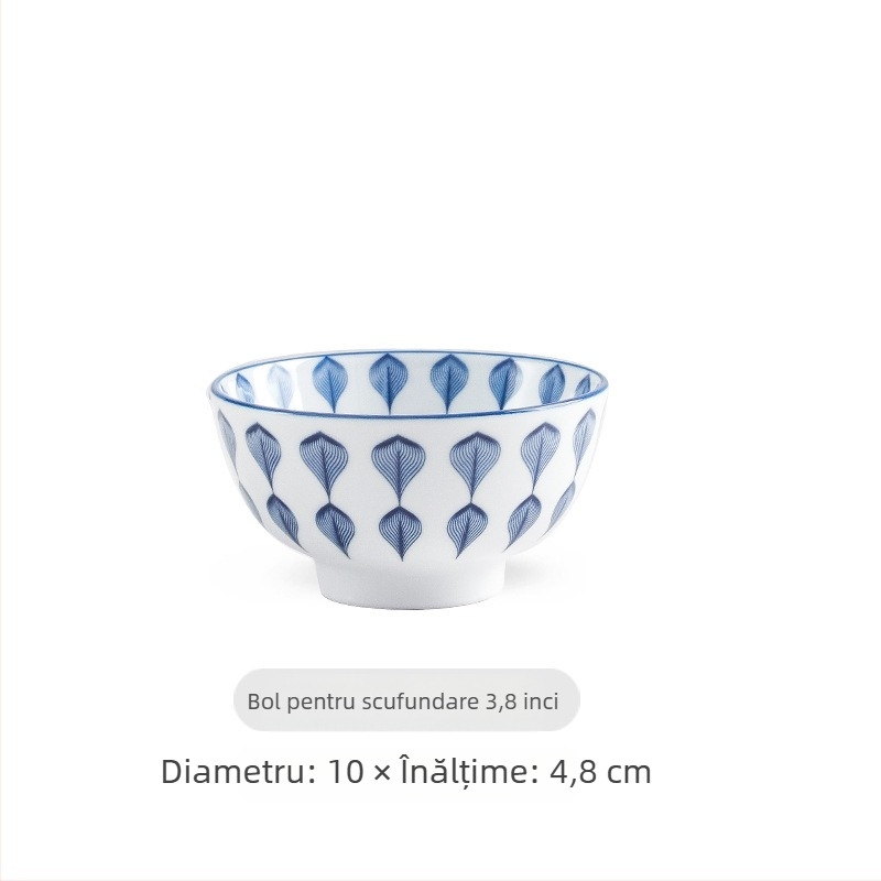 Vas ceramic în stil japonez: bol de orez, bol de udon și farfurie de pește; ceramică, stil retro ușor lux, personalizare disponibilă, capacități versatile