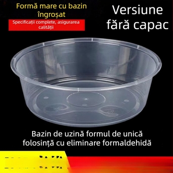 Farfurie de unică folosință pentru livrări, formă rotundă, fibră poliesterică, compatibil cu microunde, biodegradabil