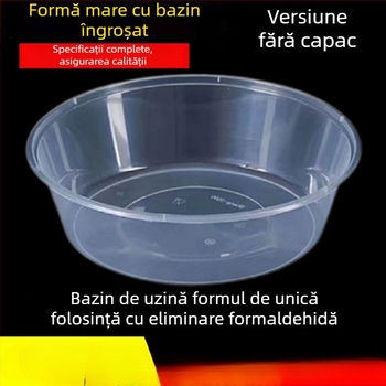 Farfurie de unică folosință pentru livrări, formă rotundă, fibră poliesterică, compatibil cu microunde, biodegradabil