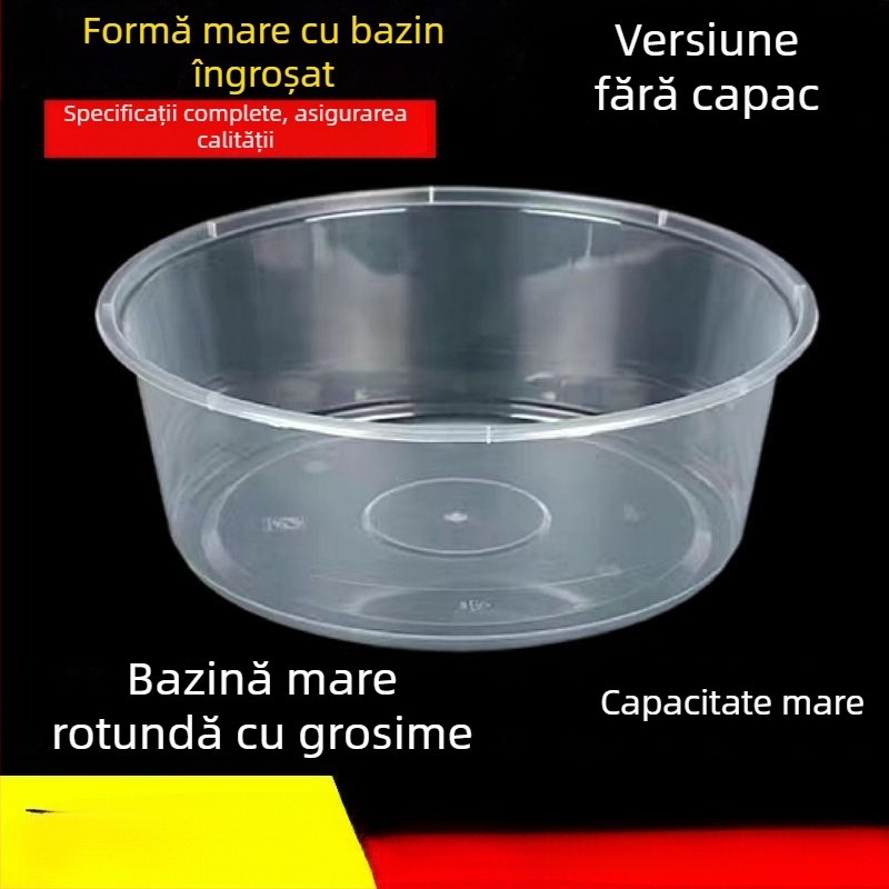 Farfurie de unică folosință pentru livrări, formă rotundă, fibră poliesterică, compatibil cu microunde, biodegradabil