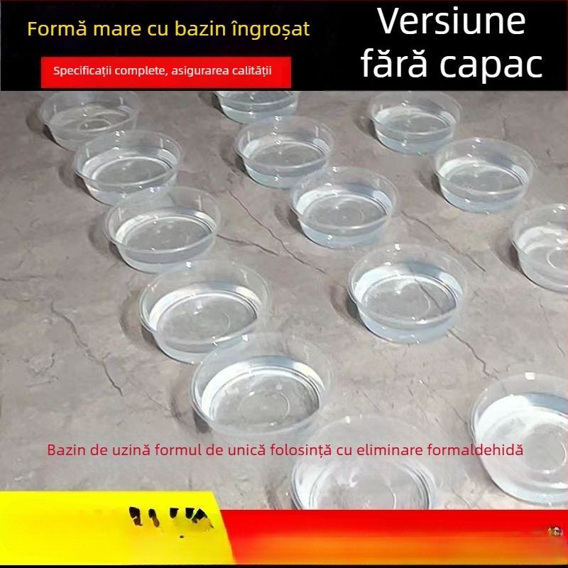 Farfurie de unică folosință pentru livrări, formă rotundă, fibră poliesterică, compatibil cu microunde, biodegradabil