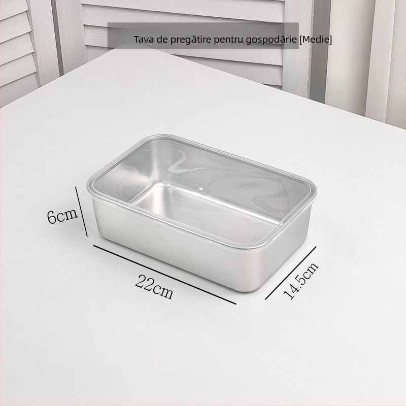 Tava de pregătire a alimentelor din oțel inoxidabil 304 – dreptunghiulară, suprafață mată, tip farfurie universal, stil modern minimalist