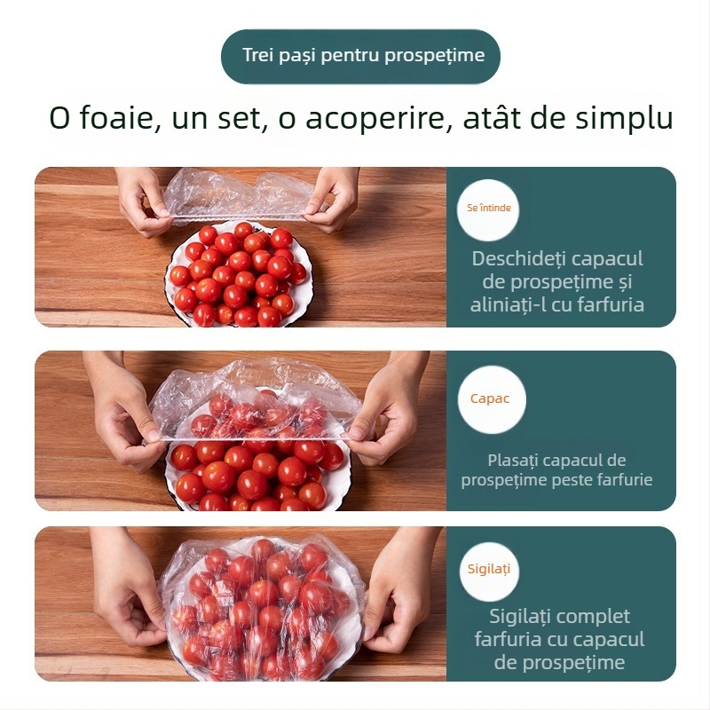 Cap de folie alimentară din plastic, PE material, 12+ bucăți, pentru uz casnic