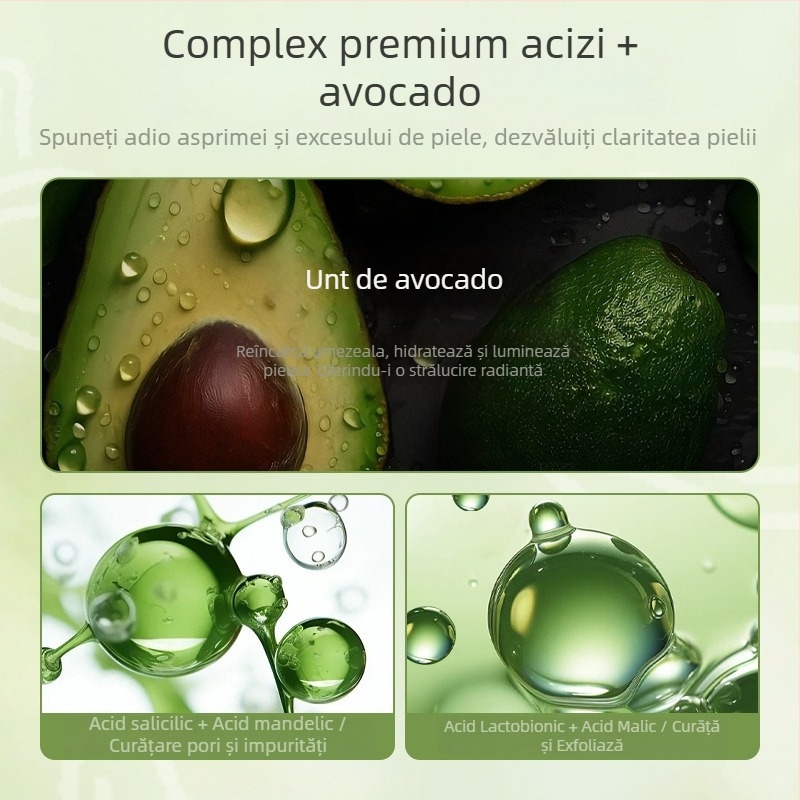 Dr. Naran Mască cu bule de avocado pe bază de nămol – Hidratare, Curățare profundă, Îndepărtarea punctelor negre