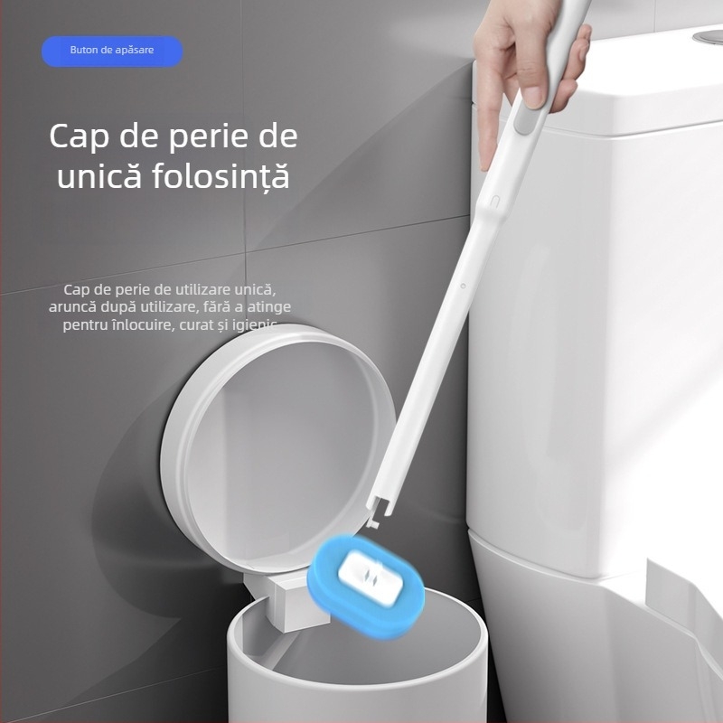 Set perie de toaletă montat pe perete, de unică folosință, din plastic, 1 bucată, greutate 0,5