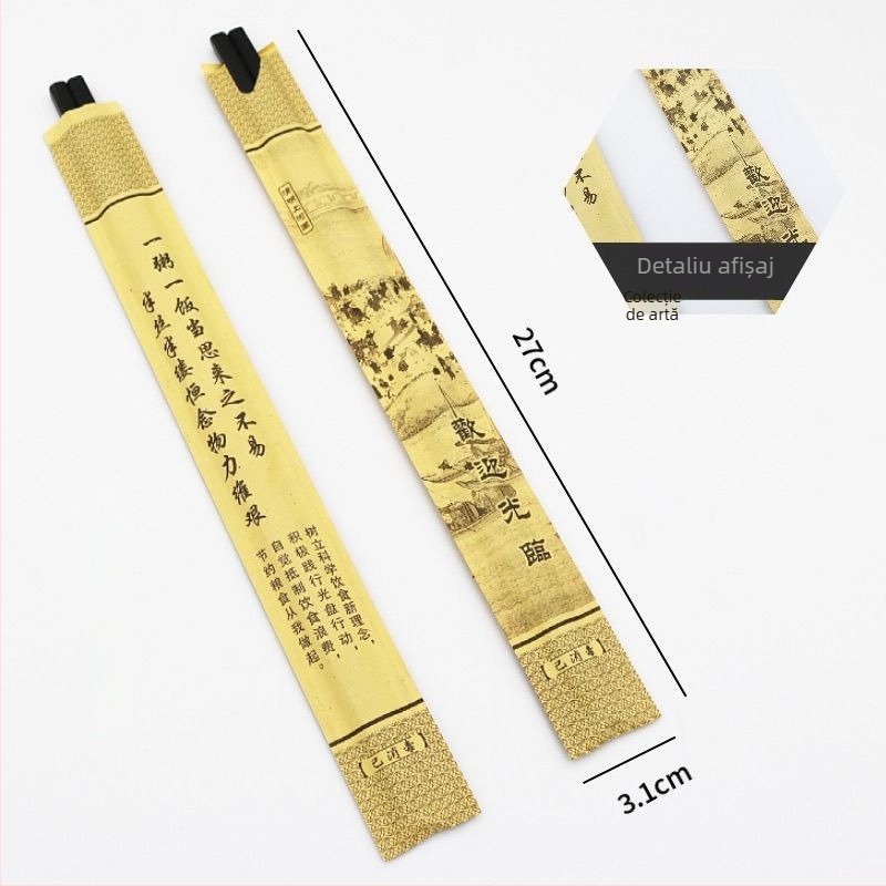 Dongyun set capace bețișoare din Kraft, siglă silkscreen, personalizabil, biodegradabil