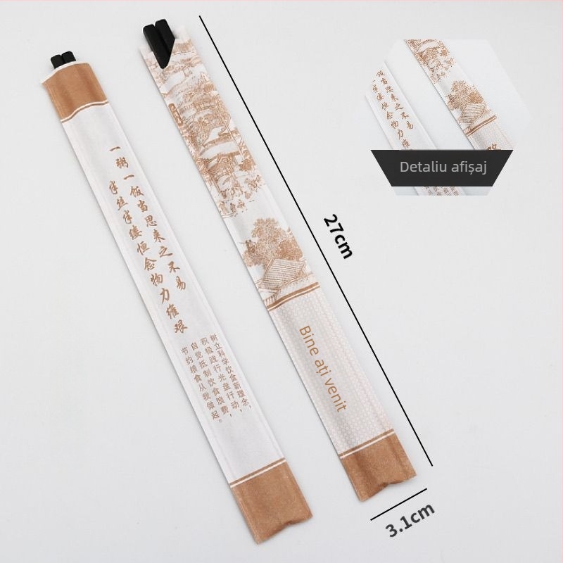 Dongyun set capace bețișoare din Kraft, siglă silkscreen, personalizabil, biodegradabil