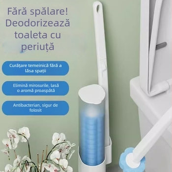 Set de perie de toaletă de unică folosință, montat pe perete, curățare eficientă fără colțuri moarte, construcție din plastic