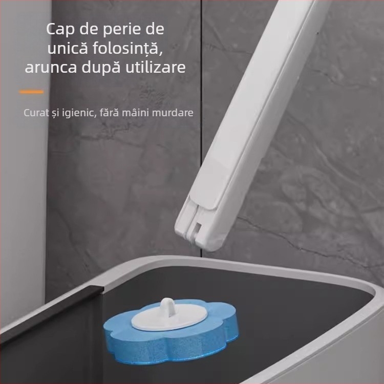 Set de perie de toaletă de unică folosință, montat pe perete, curățare eficientă fără colțuri moarte, construcție din plastic