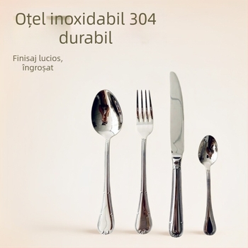 Set tacâmuri din oțel inoxidabil 304 pentru bucătărie occidentală – îngroșate și lustruite, de înaltă calitate, lucrat manual, personalizabil, model 009
