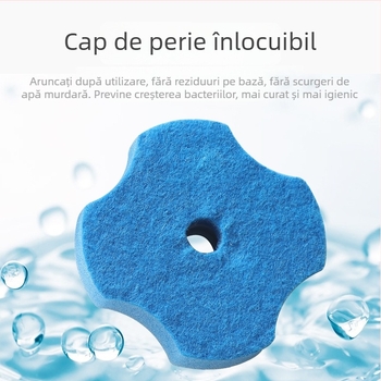 Perie WC de unică folosință, montată pe perete, cu auto-curățare, bază din plastic și mâner, capete de schimb