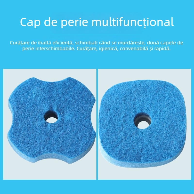 Perie WC de unică folosință, montată pe perete, cu auto-curățare, bază din plastic și mâner, capete de schimb