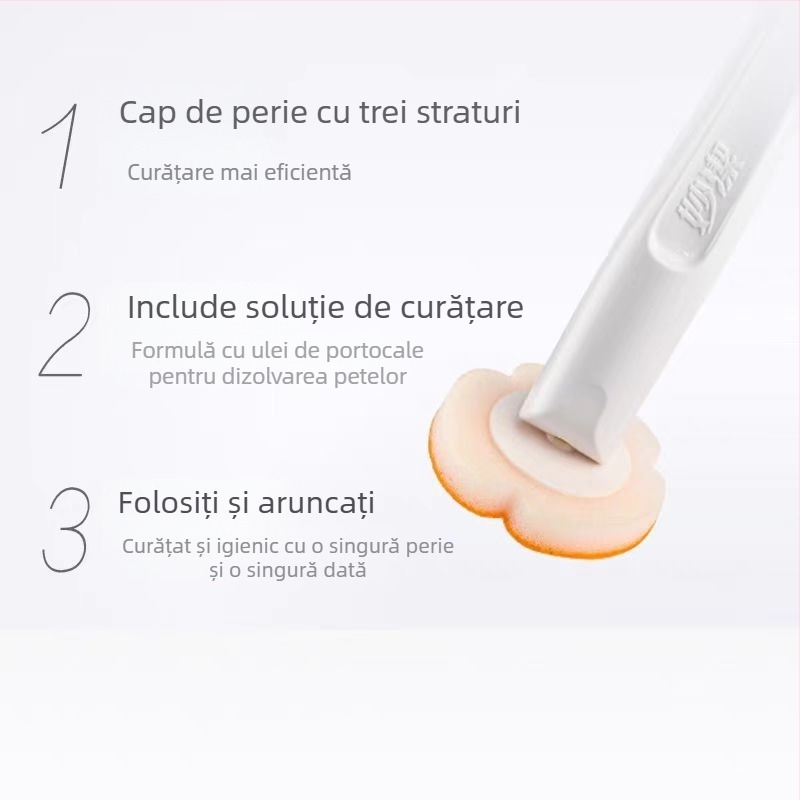 Miaojie Set de înlocuire pentru periuta de toaletă, de unică folosință, 7 bucăți, din plastic, stil modern minimalist