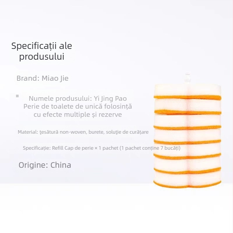 Miaojie Set de înlocuire pentru periuta de toaletă, de unică folosință, 7 bucăți, din plastic, stil modern minimalist