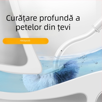 Perie de toaleta în stil japonez, cu mâner lung, peri moi, montaj pe perete cu bază