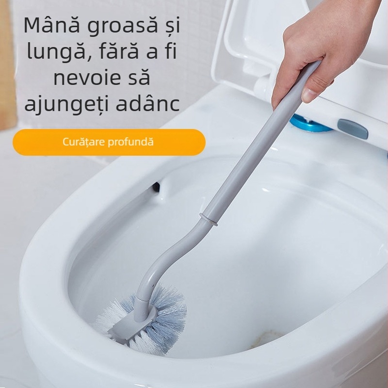 Perie de toaleta în stil japonez, cu mâner lung, peri moi, montaj pe perete cu bază