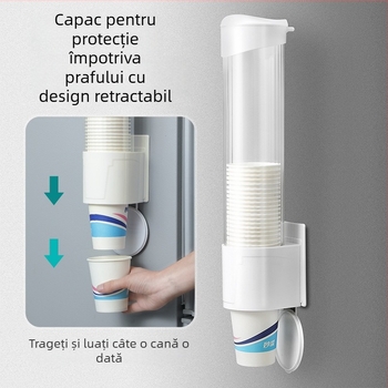 Suport pentru pahare montat pe perete, ABS, instalare fără găuri, stil modern minimalist, dimensiuni mici/mari