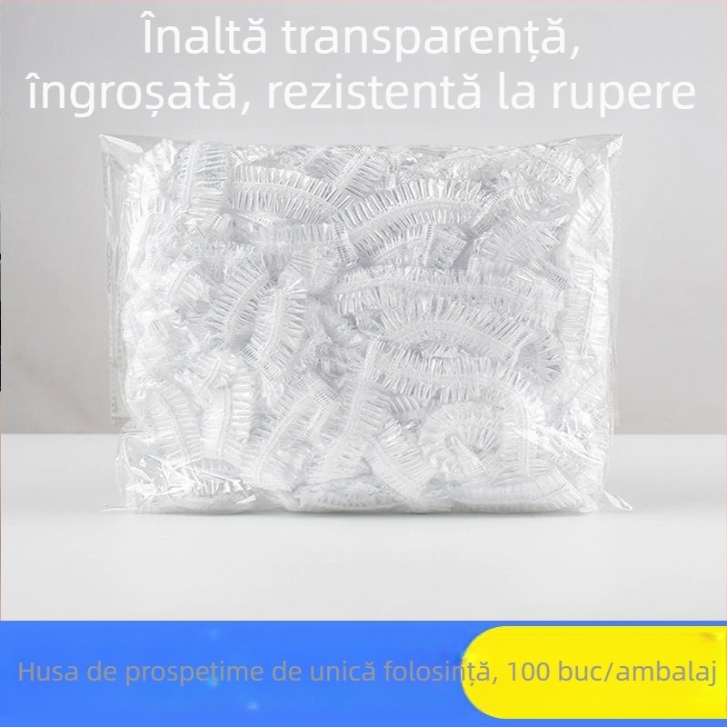 Foliei de conservare a prospețimii alimentelor – de unică folosință, pentru uz casnic (Brand: YUNQIE; Material: PE; 1 buc.; Ambalare: 100 pungi/cutie; Durată de valabilitate: 36 de luni)