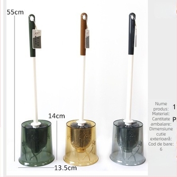Jiayi 1276 Perie pentru toaletă cu bază rotundă din cristal, din plastic, 1 bucată, ambalaj carton