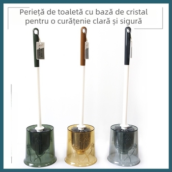Jiayi 1276 Perie pentru toaletă cu bază rotundă din cristal, din plastic, 1 bucată, ambalaj carton